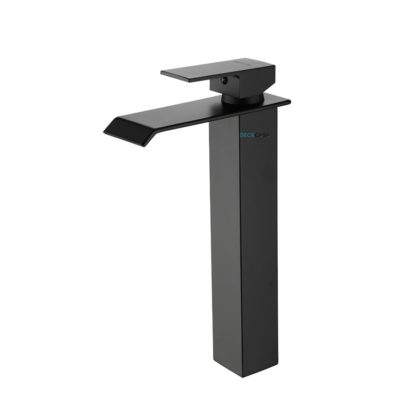Torneira Monocomando para Banheiro Cascata Baixa Preto Fosco