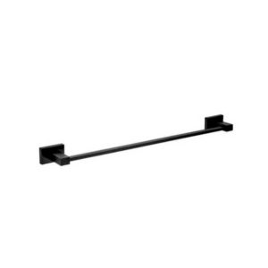 Porta Toalha Banho Quadrado 60 cm Metal Preto Fosco Black Matte