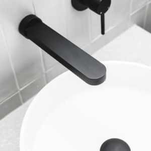 Válvula Click para Cuba Banheiro 1.1/4 40 mm - Tampa Redonda Cobertura Total Preto Fosco Black Matte