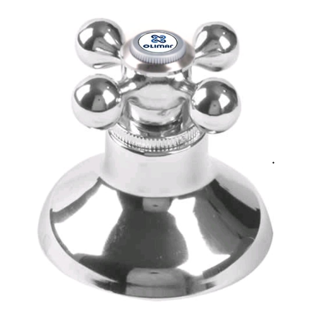 Acabamento Olimar para Registro Pressão/Gaveta ABS Cromado 3/4″ Estria Deca C-33 (Cruzeta) - Imagem 1