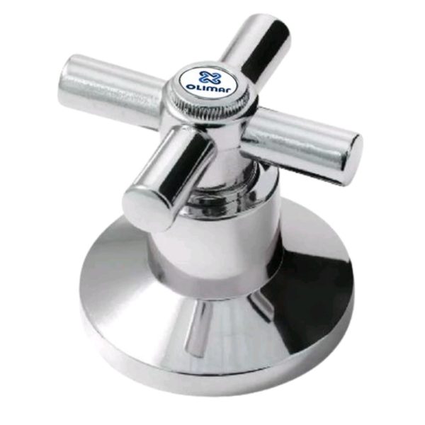 Acabamento Olimar para Registro Pressão/Gaveta ABS Cromado 3/4″ Estria Deca C-34 (Cruzeta)
