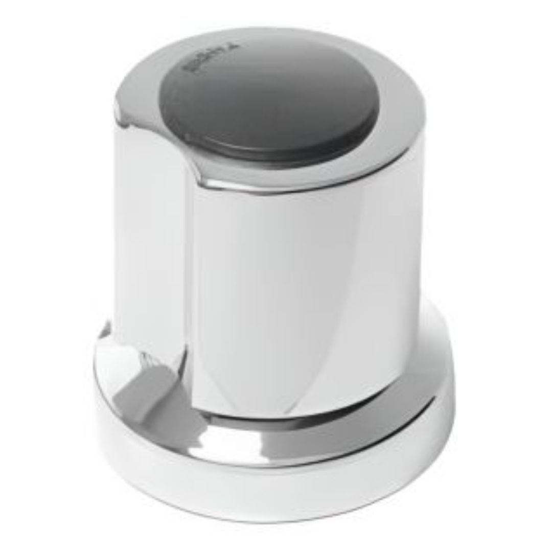 Acabamento Olimar para Registro Pressão/Gaveta ABS Cromado com Tampa Preta 3/4″ Estria Deca C-40 (Volante) - Imagem 1