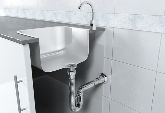 Sifão Extensível Cromado Censi com Suporte