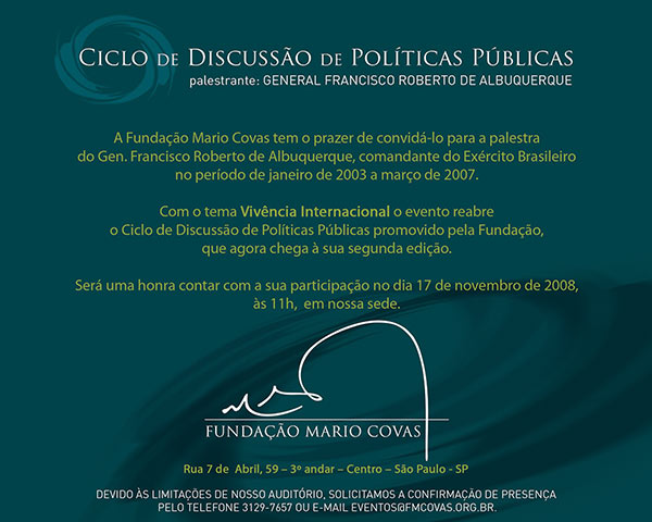 Convite Ciclo de Discussão de Políticas Públicas