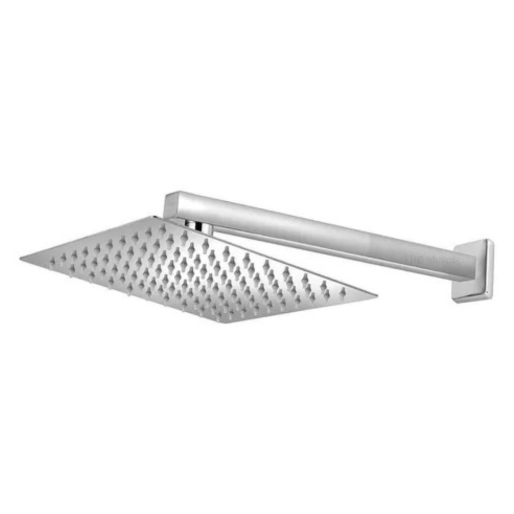 Ducha Chuveiro Slim Quadrado Metal 20x20 cm com Braço de 38 cm