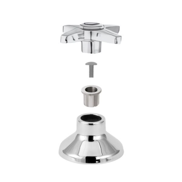 Acabamento Olimar para Registro Pressão/Gaveta Cromado 1.1/2" Estria Deca C-23(Cruzeta)