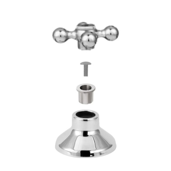 Acabamento Olimar para Registro Pressão/Gaveta Cromado 1.1/2" Estria Deca C-33(Cruzeta)