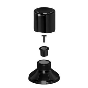 Acabamento Olimar para Registro Pressão/Gaveta Preto 3/4" Estria Deca C-40 (Volante) - Imagem 3