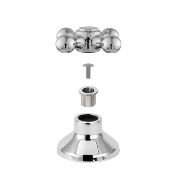 Acabamento Olimar para Registro Pressão/Gaveta Cromado 1.1/2" Estria Deca C-52(Cruzeta)