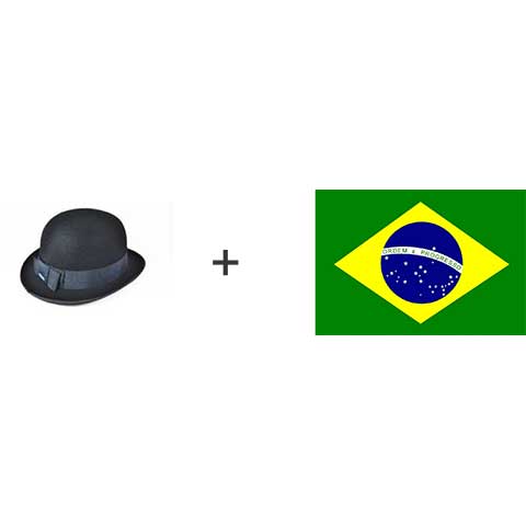 Chapéu-coco e a bandeira do Brasil