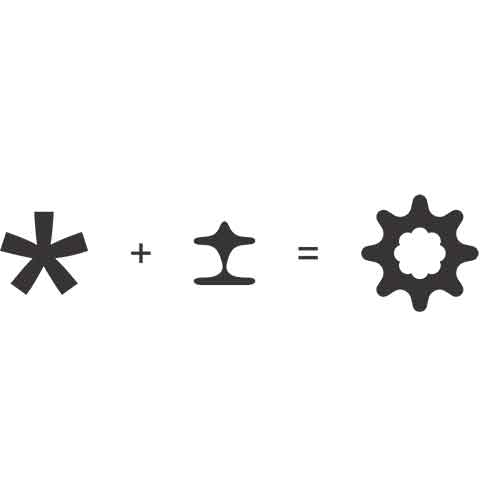 Estilização da estrela a partir do asterisco e símbolo da fonte