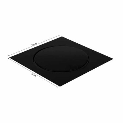 Ralo Inteligente Sistema Click Banheiro 15 x 15 cm Inox com Veda Cheiro Preto Fosco Black Matte