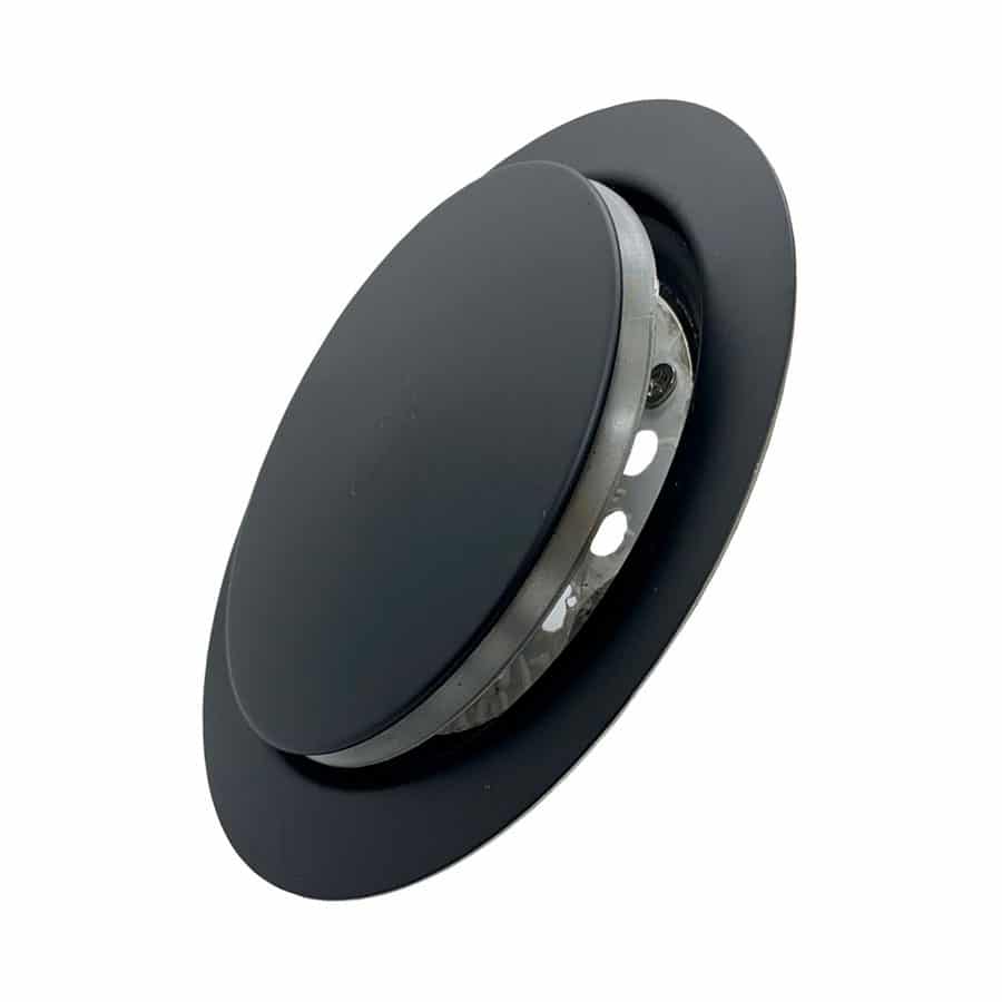 Ralo Click Redondo 15 cm com Veda Cheiro Preto Fosco Black Matte