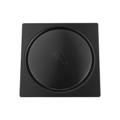 Ralo Click Banheiro 10x10cm com Veda Cheiro Preto Fosco Black Matte - Imagem 1