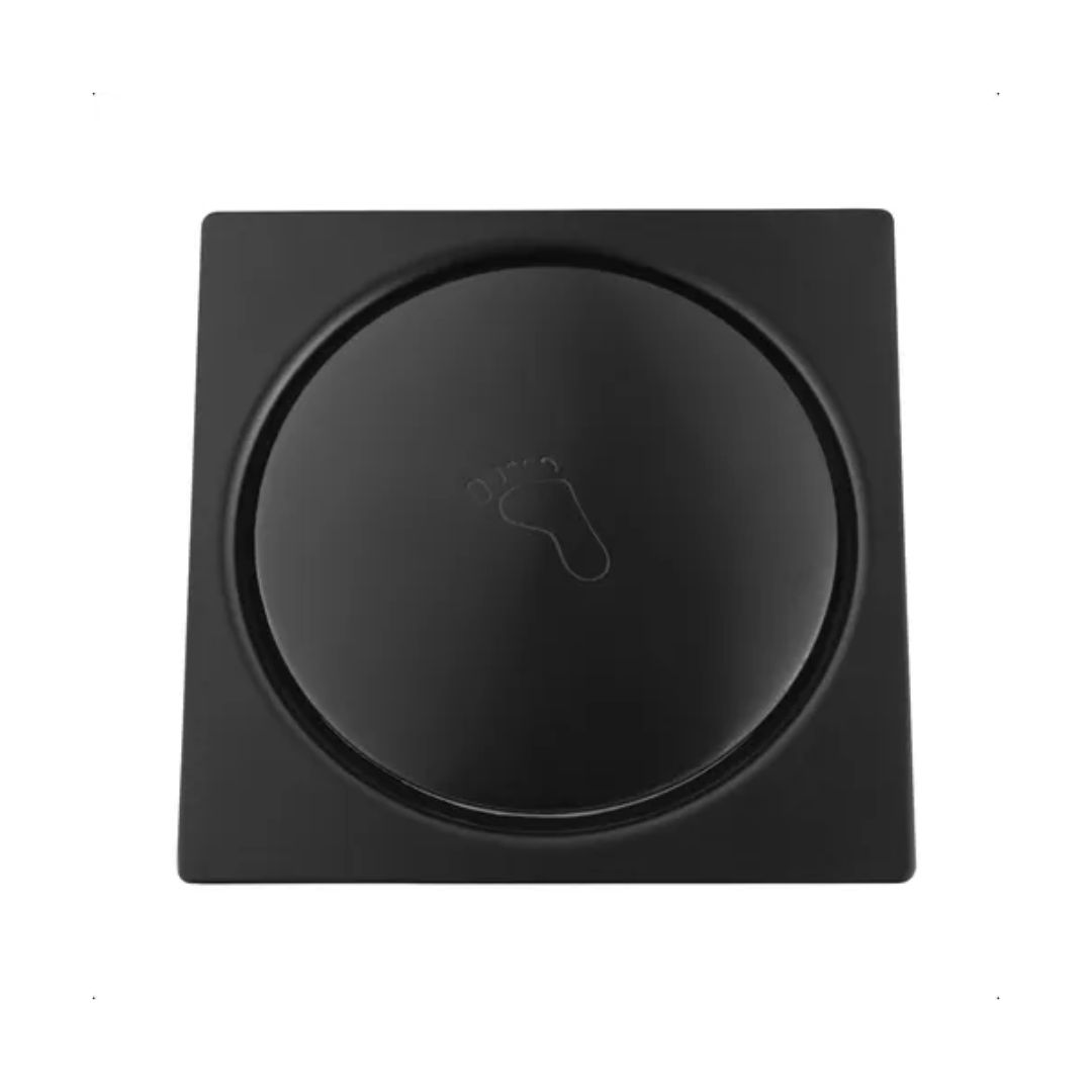 Ralo Click Banheiro 10x10cm com Veda Cheiro Preto Fosco Black Matte - Imagem 1