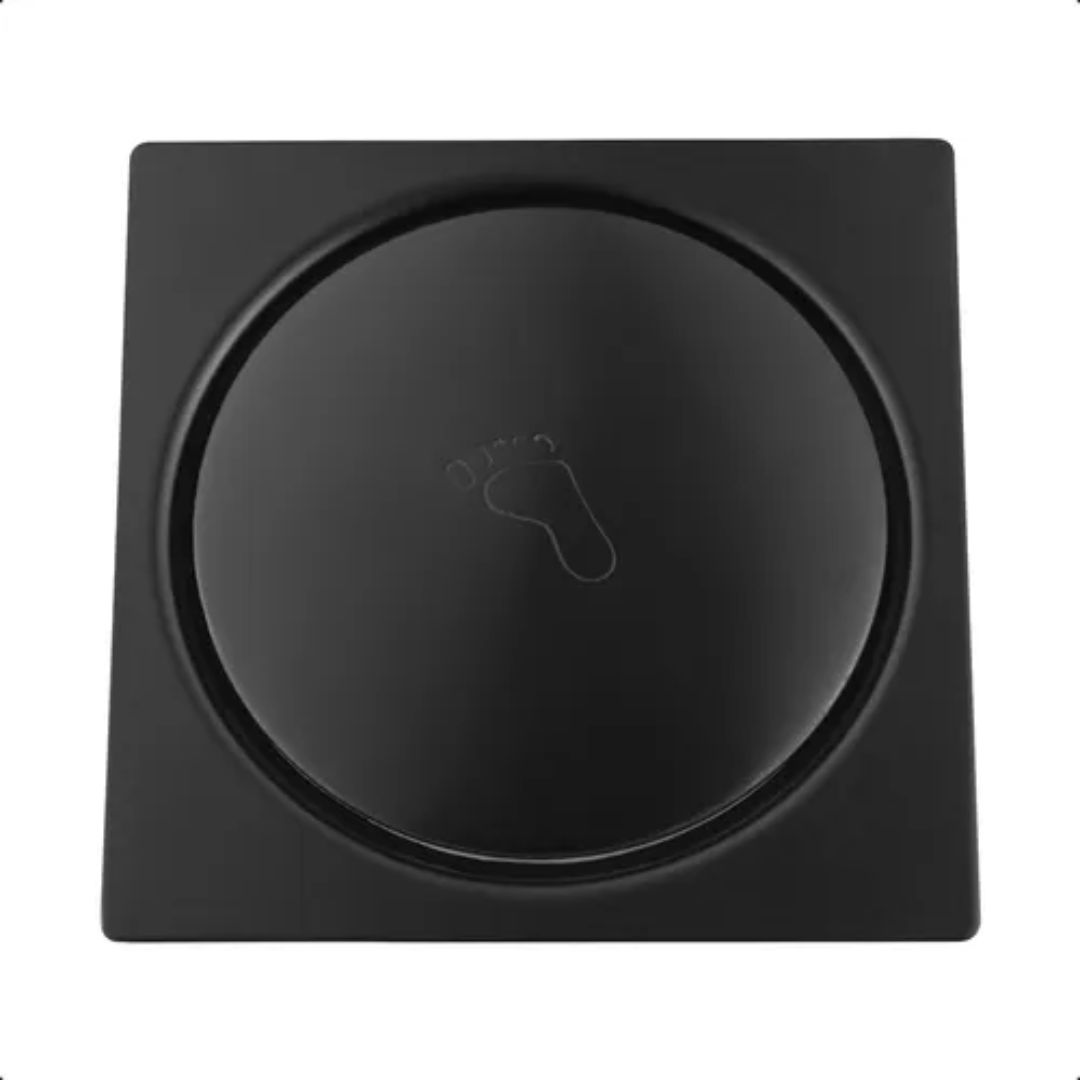 Ralo Click Banheiro 15x15cm com Veda Cheiro Preto Fosco Black Matte - Imagem 1